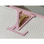 𝐋𝐎𝐔𝐈𝐒𝐕𝐔𝐈𝐓𝐓𝐎𝐍 N83103 Milk Shake White Mix Powder Ostrich Pattern Capuchines Handbag